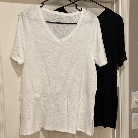 Chicos bundle, 2 cotton/modal tops Black and White Size 1 - Picture 1 of 7
